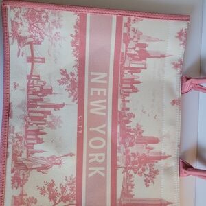 New York City Pink Canvas Tote Bag